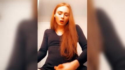 A Gorgeous Ginger T-girl In A Cumshot