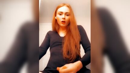 A Gorgeous Ginger T-girl In A Cumshot