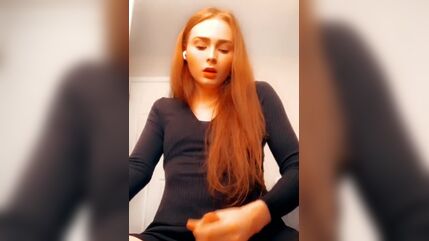 A Gorgeous Ginger T-girl In A Cumshot