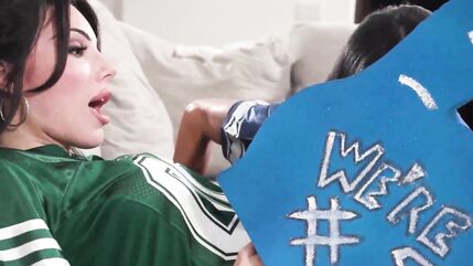 Three latina femboys go crazy on game day by banging each other assholes