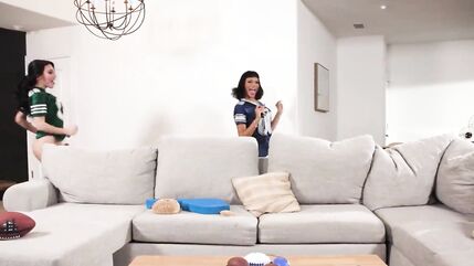 Three latina femboys go crazy on game day by banging each other assholes